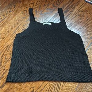 Zara Black Ribbed Sleeveless Tank Top